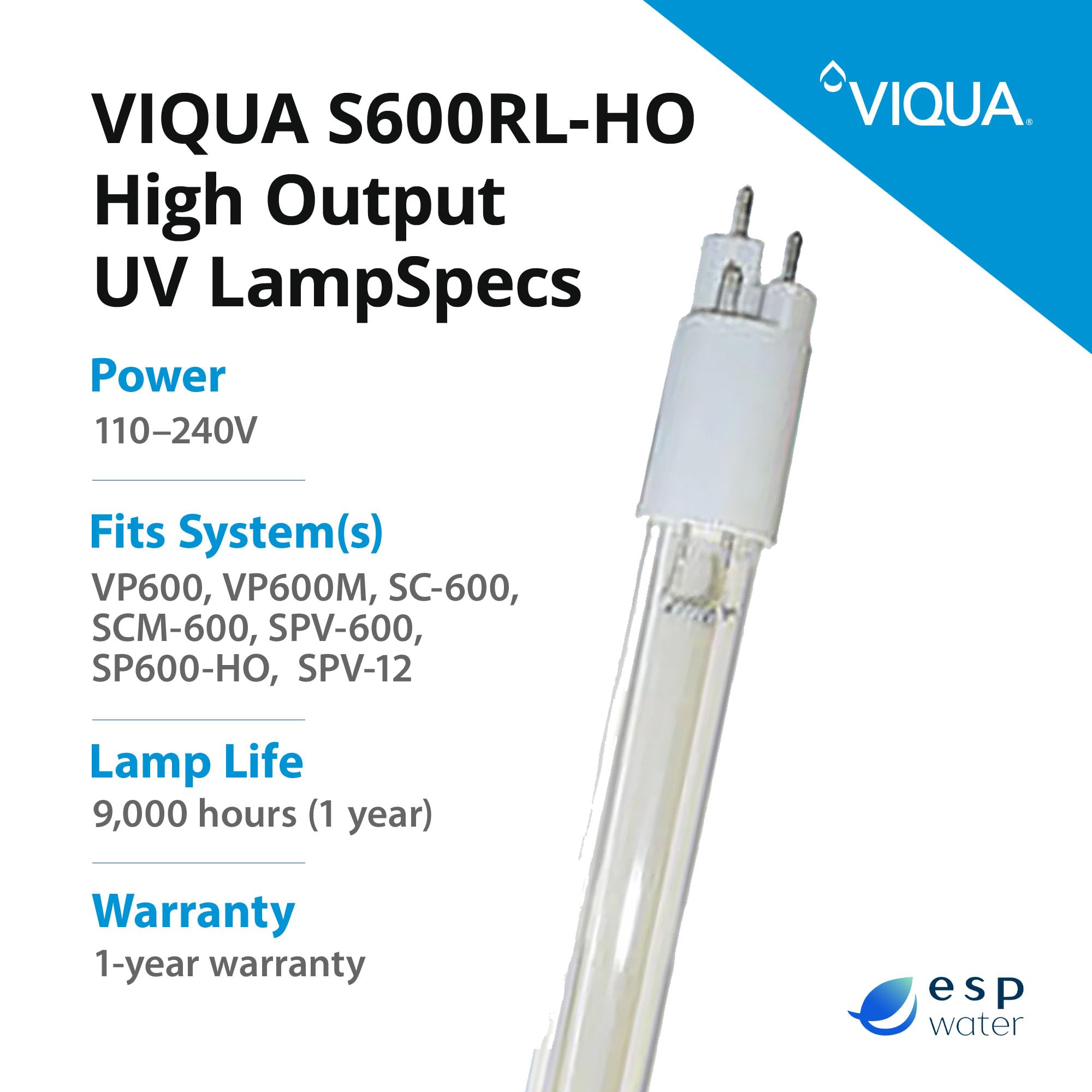 Amazon.com: Viqua S600RL-HO Replacement UV Lamp for UVMax G GX